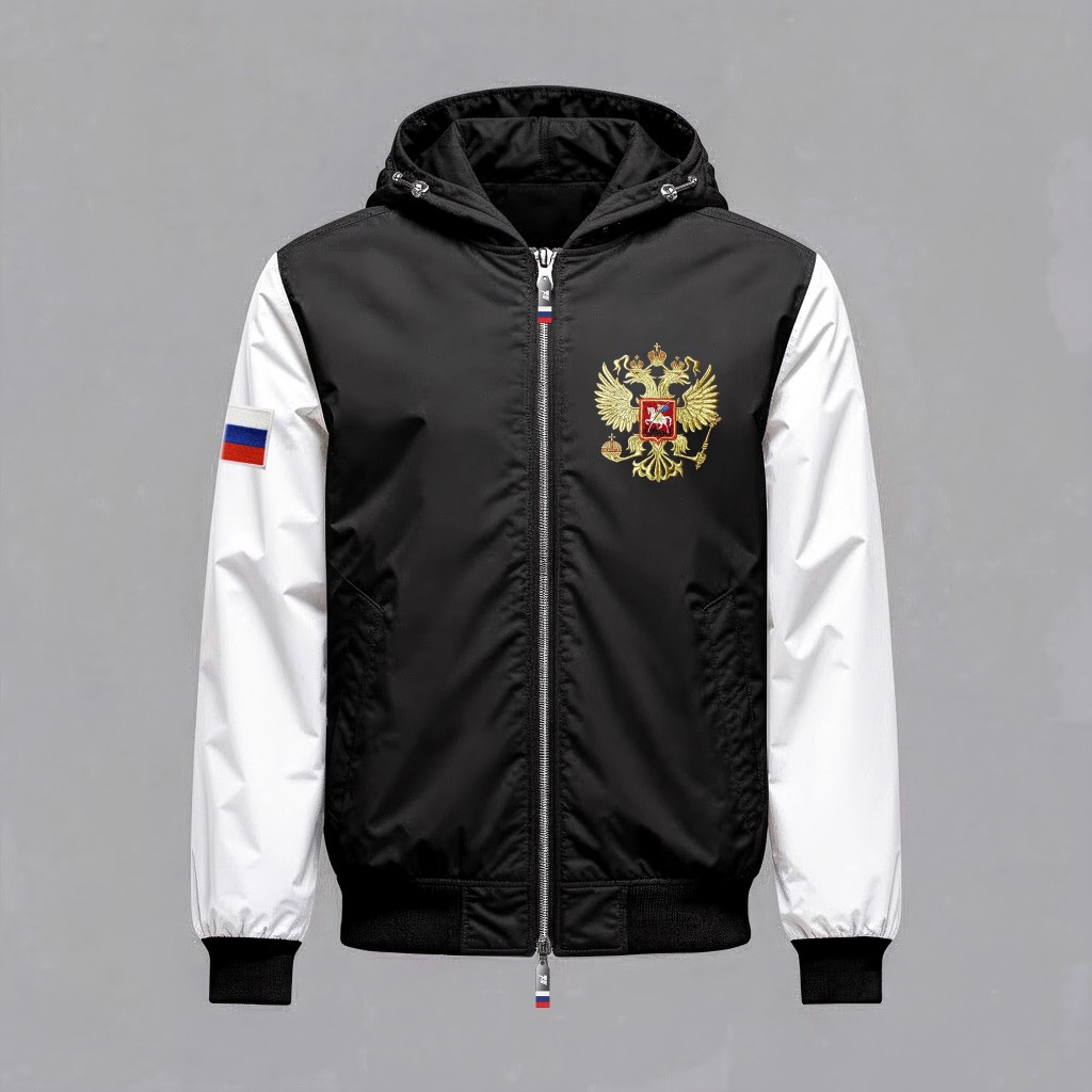 Бомбер Хайтек Navy · White — спереди — миниатюра 2