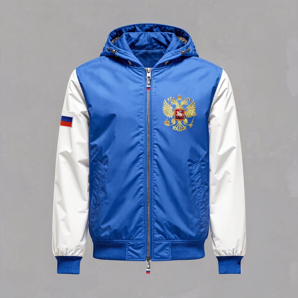 Бомбер Хайтек Navy · White — спереди — миниатюра 4