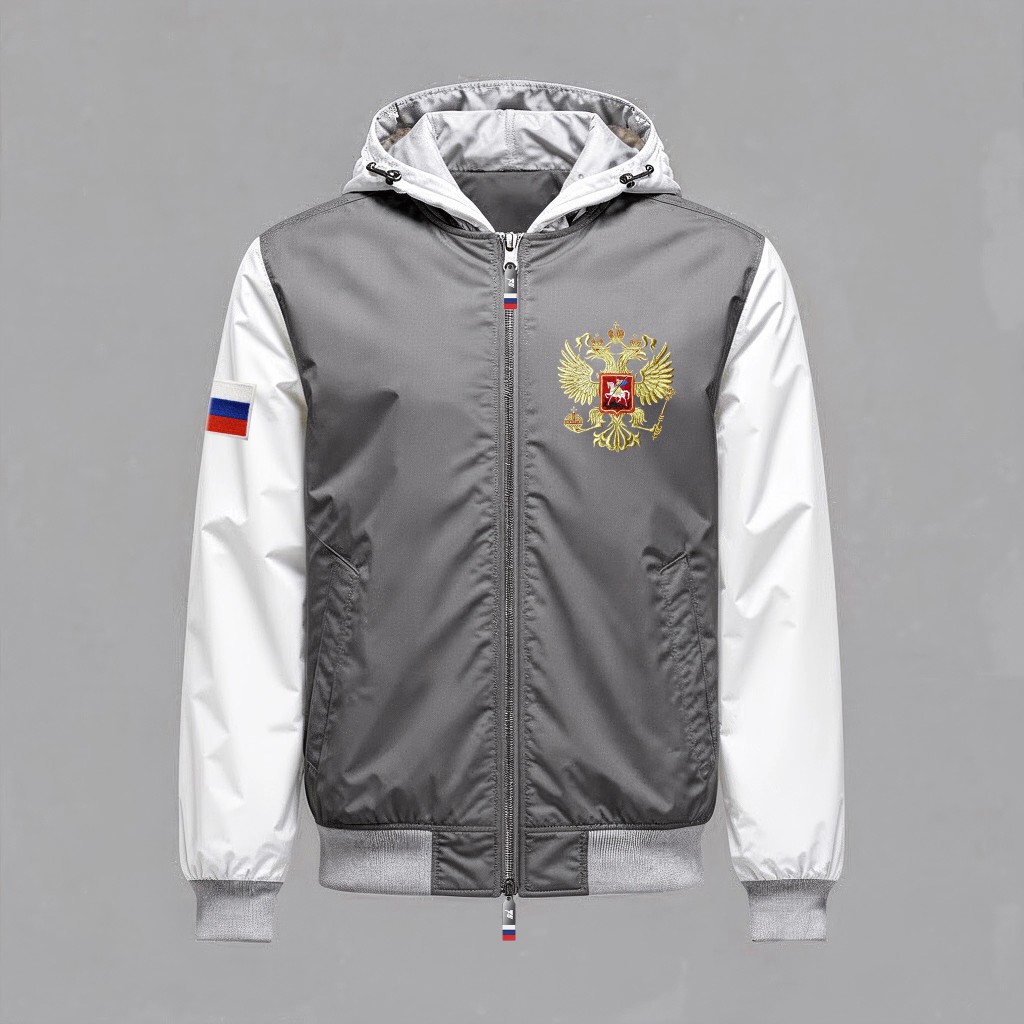 Бомбер Хайтек Navy · White — спереди — миниатюра 3