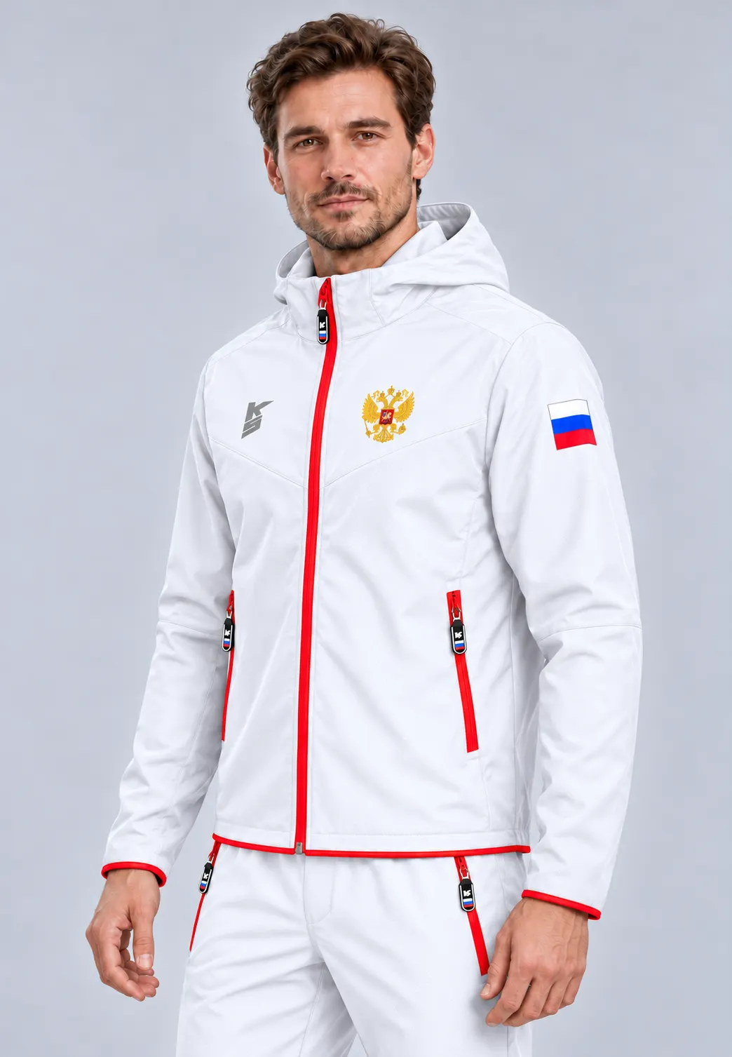Куртка «Куба», белый, в три четверти